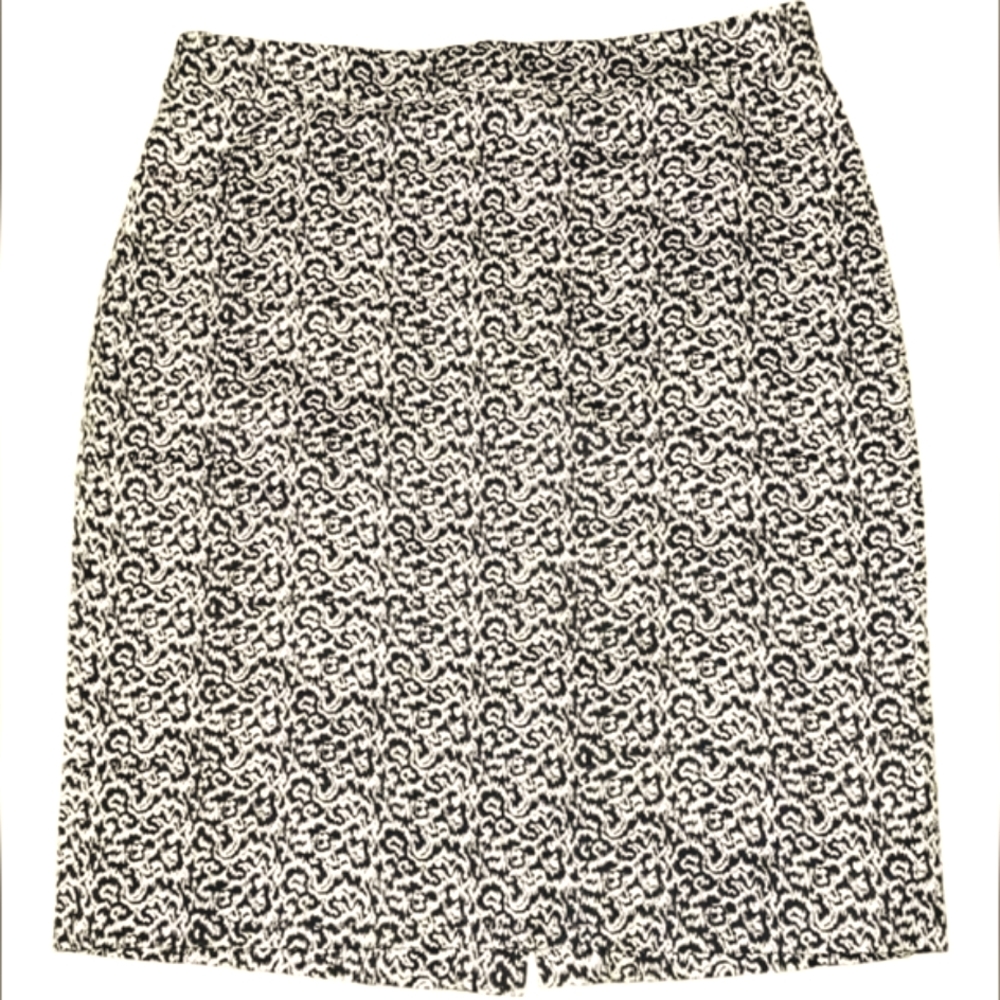 J. Crew Animal Print Tan and Brown Cotton Pencil Skirt Size 4